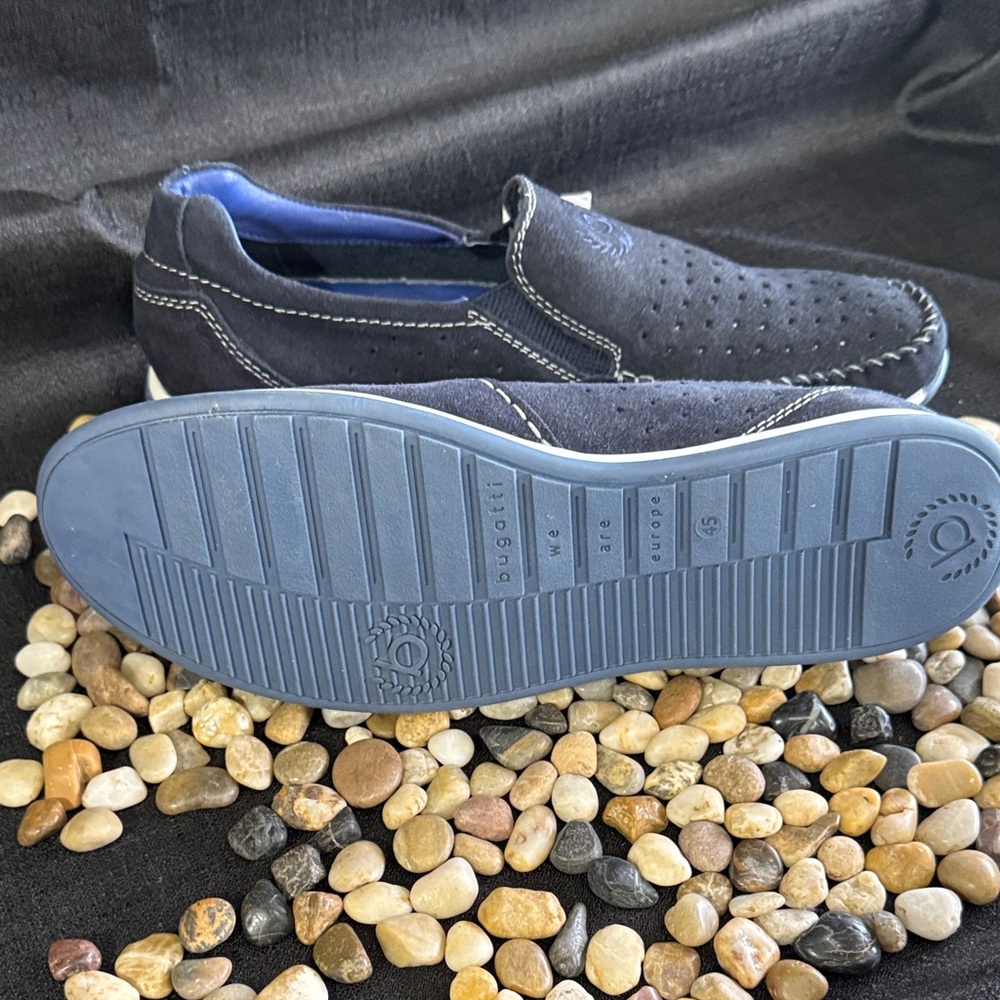 Bugatti Navy Perforated Slip-On Loafers - Picture 6 of 7